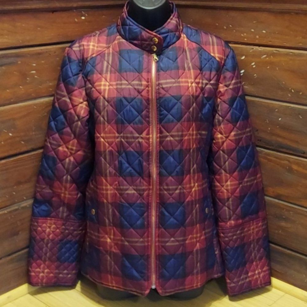 Faded Glory Tartan Plaid Quilted Puffer Jacket Sz XL Lk New